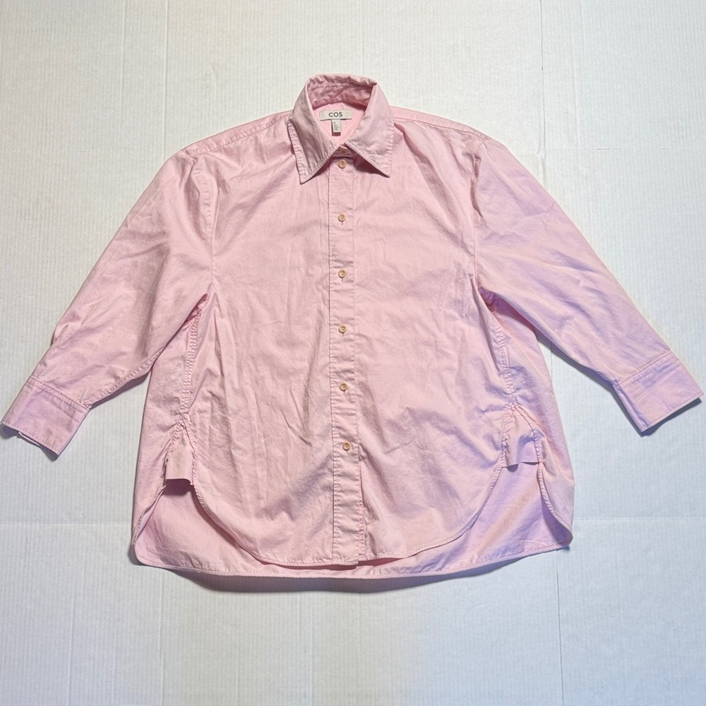 COS Light Pink Cotton Oversized Casual Women's Button Up‎ Dress Shirt US 2